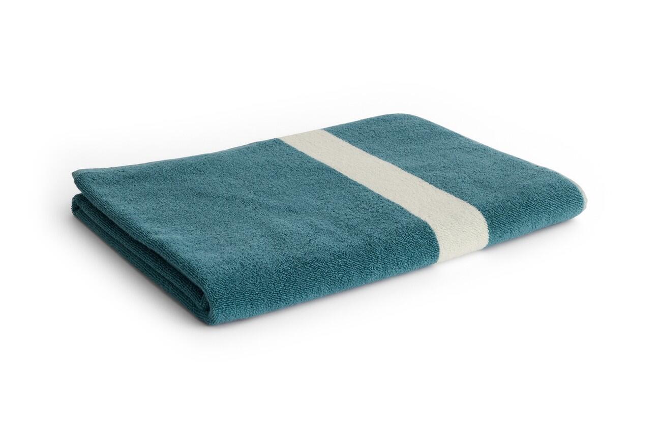Stripe håndklæde - Petrol blue